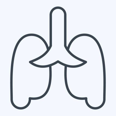 İkon Pulmonolojisi. Tıbbi Uzmanlık Sembolü ile ilgili. Sıra tarzı. Basit tasarım çizimi