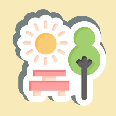 Çıkartma Parkı. Navigasyon sembolüyle ilgili. Basit tasarım çizimi