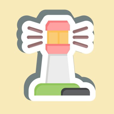 Çıkartma Evi. Navigasyon sembolüyle ilgili. Basit tasarım çizimi