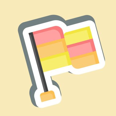 Etiket Bayrağı. Navigasyon sembolüyle ilgili. Basit tasarım çizimi