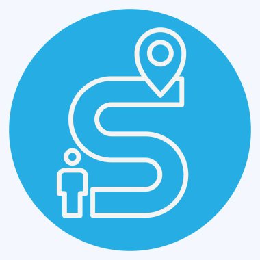 Yönlendirme sembolü ile ilgili simge 2. Mavi gözlü. Basit tasarım çizimi