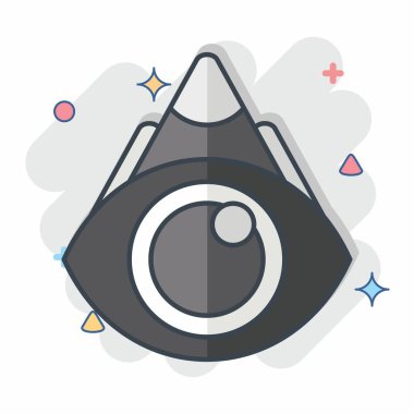 Simge Görüş Noktası. Navigasyon sembolüyle ilgili. Çizgi roman. Basit tasarım çizimi