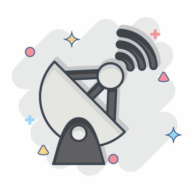 Simge GPS sinyali. Navigasyon sembolüyle ilgili. Çizgi roman. Basit tasarım çizimi