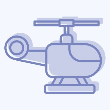 Simge Helikopteri. Navigasyon sembolüyle ilgili. İki ton stili. Basit tasarım çizimi