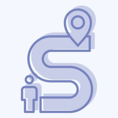 Yönlendirme sembolü ile ilgili simge 2. İki ton stili. Basit tasarım çizimi