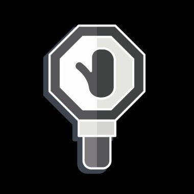 Simge Durağı. Navigasyon sembolüyle ilgili. Parlak bir stil. Basit tasarım çizimi