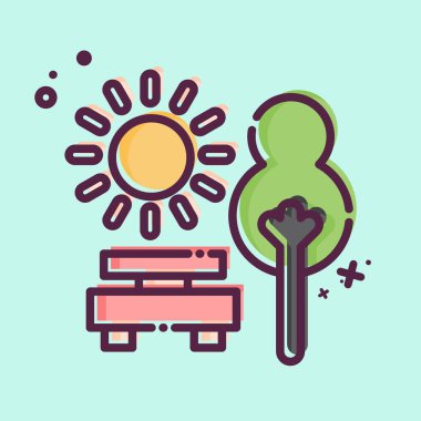 Icon Parkı. Navigasyon sembolüyle ilgili. MBE tarzı. Basit tasarım çizimi