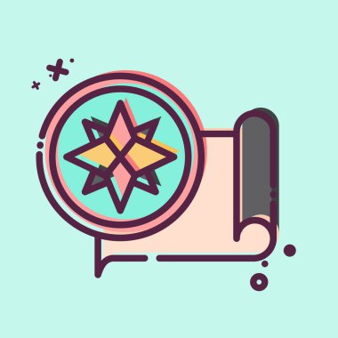 Simge Pusula. Navigasyon sembolüyle ilgili. MBE tarzı. Basit tasarım çizimi