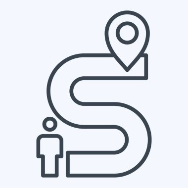 Yönlendirme sembolü ile ilgili simge 2. Sıra tarzı. Basit tasarım çizimi