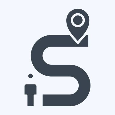 Yönlendirme sembolü ile ilgili simge 2. Kabartma tarzı. Basit tasarım çizimi