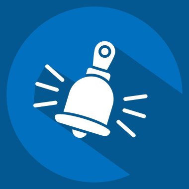 Hizmet için Simge Halkası. Otel Hizmeti sembolüyle ilgili. Uzun gölge tarzı. Basit tasarım çizimi