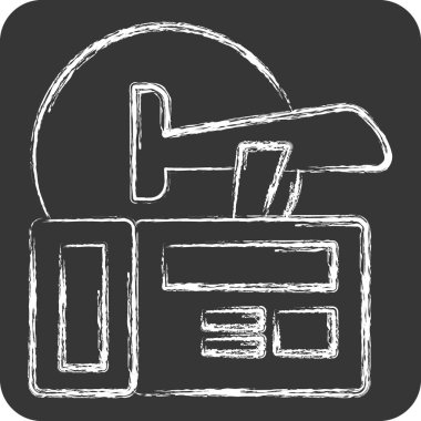 Simge Uçuş Bileti Rezervasyonu. Otel Hizmeti sembolüyle ilgili. Tebeşir stili. Basit tasarım çizimi