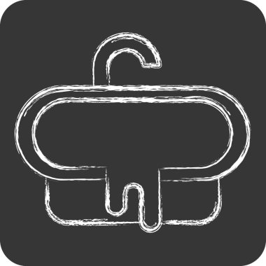 İkon Bathub. Otel Hizmeti sembolüyle ilgili. Tebeşir stili. Basit tasarım çizimi