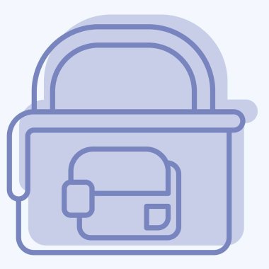 Simge Gövdesi. Otel Hizmeti sembolüyle ilgili. İki ton stili. Basit tasarım çizimi