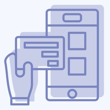 Simgesiz Eş Servisi. Otel Hizmeti sembolüyle ilgili. İki ton stili. Basit tasarım çizimi