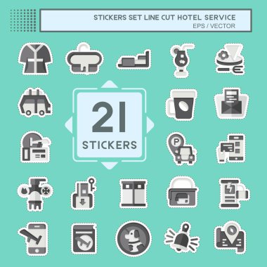 Çıkartma hattı, otel servisini kesti. Tatil sembolüyle ilgili. Basit tasarım çizimi