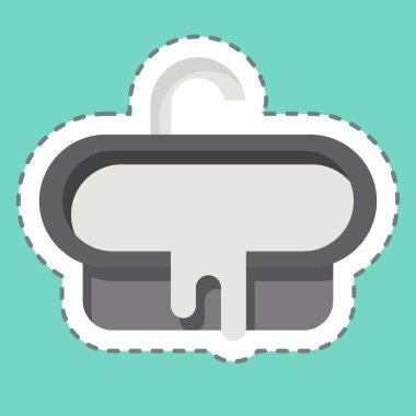 Etiket çizgisi Bathub 'u kesti. Otel Hizmeti sembolüyle ilgili. Basit tasarım çizimi