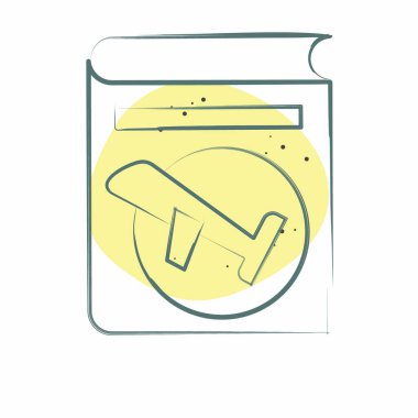 Simge Pasaportu. Otel Hizmeti sembolüyle ilgili. Renkli Leke Biçimi. Basit tasarım çizimi