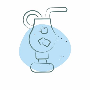 Icon Meşrubat. Otel Hizmeti sembolüyle ilgili. Renkli Leke Biçimi. Basit tasarım çizimi