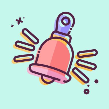 Hizmet için Simge Halkası. Otel Hizmeti sembolüyle ilgili. MBE tarzı. Basit tasarım çizimi