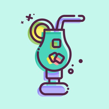 Icon Meşrubat. Otel Hizmeti sembolüyle ilgili. MBE tarzı. Basit tasarım çizimi