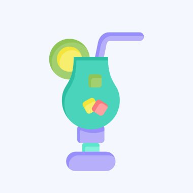 Icon Meşrubat. Otel Hizmeti sembolüyle ilgili. Düz stil. Basit tasarım çizimi