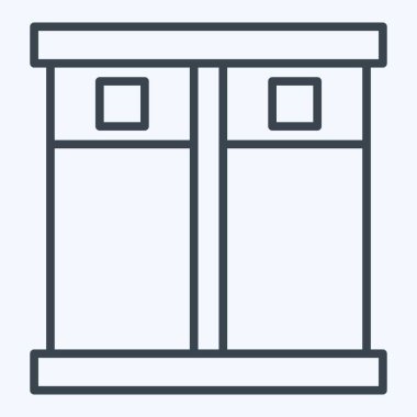 Simge kaldırma. Otel Hizmeti sembolüyle ilgili. Sıra tarzı. Basit tasarım çizimi