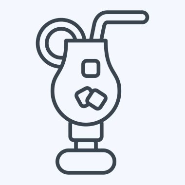 Icon Meşrubat. Otel Hizmeti sembolüyle ilgili. Sıra tarzı. Basit tasarım çizimi