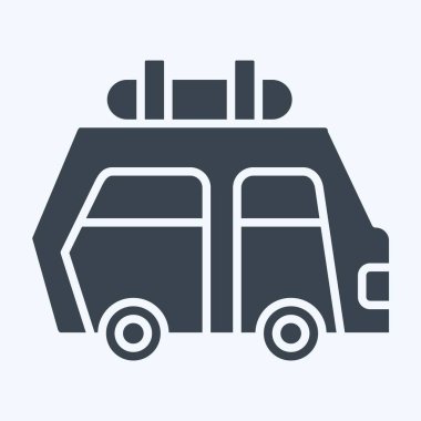 Icon Araba Kiralama. Otel Hizmeti sembolüyle ilgili. Kabartma tarzı. Basit tasarım çizimi