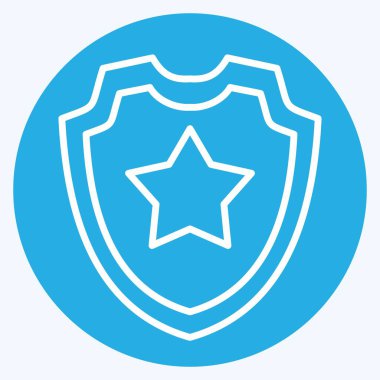 Icon Kalkanı 2, Güvenlik Sembolü ile ilgili. Mavi gözlü. Basit tasarım çizimi