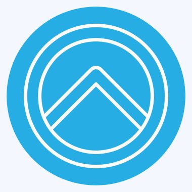 Simge Kalkanı. Güvenlik sembolüyle ilgili. Mavi gözlü. Basit tasarım çizimi