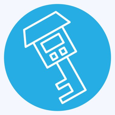 Simge Anahtar 3, Güvenlik Sembolü ile ilgili. Mavi gözlü. Basit tasarım çizimi