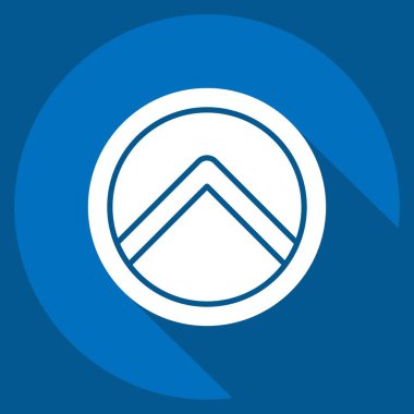 Simge Kalkanı. Güvenlik sembolüyle ilgili. Uzun gölge tarzı. Basit tasarım çizimi