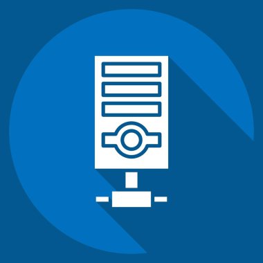 Simge Sunucusu. Güvenlik sembolüyle ilgili. Uzun gölge tarzı. Basit tasarım çizimi