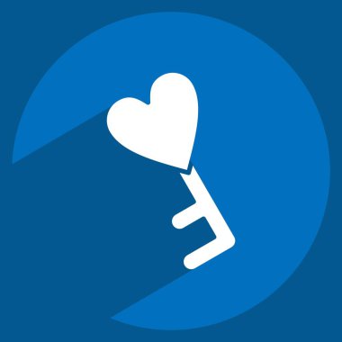 Simge Anahtarı. Güvenlik sembolüyle ilgili. Uzun gölge tarzı. Basit tasarım çizimi