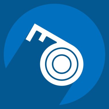 Güvenlik sembolü ile ilgili Simge Anahtar 2. Uzun gölge tarzı. Basit tasarım çizimi