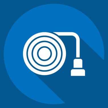 Simge Hortumu. Güvenlik sembolüyle ilgili. Uzun gölge tarzı. Basit tasarım çizimi