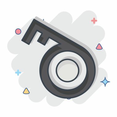 Güvenlik sembolü ile ilgili Simge Anahtar 2. Çizgi roman. Basit tasarım çizimi