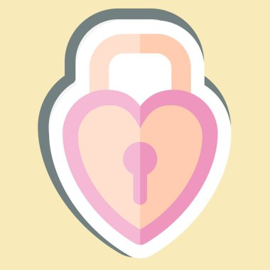 Asma kilit 2 güvenlik sembolüyle ilgili. Basit tasarım çizimi