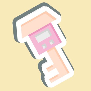 Çıkartma Anahtarı 3, güvenlik sembolüyle ilgili. Basit tasarım çizimi