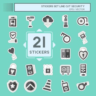 Çıkartma hattı kesildi. Güvenliği ayarlayın. Teknoloji sembolüyle ilgili. Basit tasarım çizimi