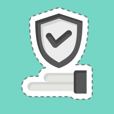 Çıkartma hattı sigortayı kesti. Güvenlik sembolüyle ilgili. Basit tasarım çizimi