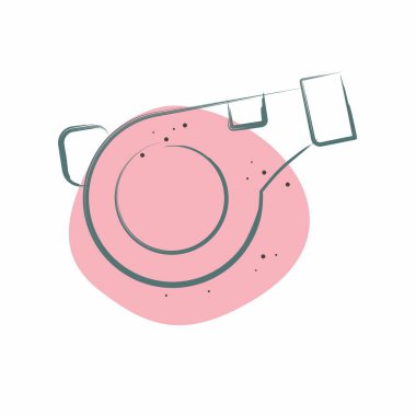 Simge Düdüğü. Güvenlik sembolüyle ilgili. Renkli Leke Biçimi. Basit tasarım çizimi