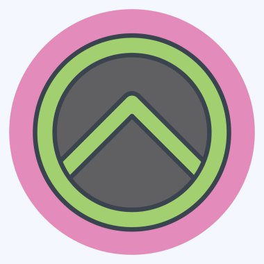 Simge Kalkanı. Güvenlik sembolüyle ilgili. renk arkadaşı stili. Basit tasarım çizimi