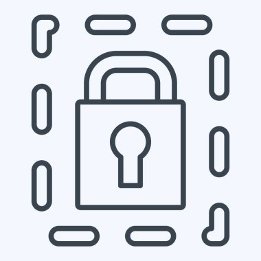 Simge Parolası. Güvenlik sembolüyle ilgili. Sıra tarzı. Basit tasarım çizimi