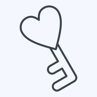 Simge Anahtarı. Güvenlik sembolüyle ilgili. Sıra tarzı. Basit tasarım çizimi