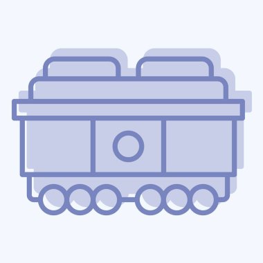 Simge Nakliye Aracı. Tren İstasyonu sembolüyle ilgili. İki ton stili. Basit tasarım çizimi