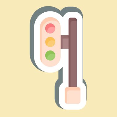 Çıkartma Trafiği. Tren İstasyonu sembolüyle ilgili. Basit tasarım çizimi