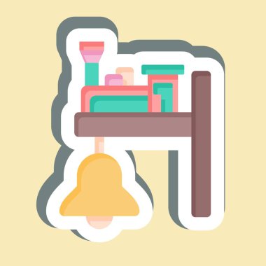 Etiket Tren Çanı. Tren İstasyonu sembolüyle ilgili. Basit tasarım çizimi