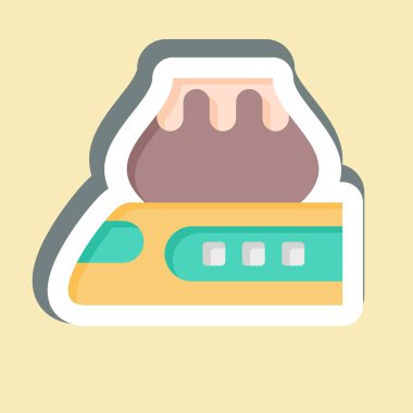 Etiket Yüksek Hız Treni. Tren İstasyonu sembolüyle ilgili. Basit tasarım çizimi